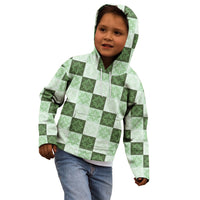 Sage Green Manta Ray Hawaiian Quilt Motif Kid Hoodie LT05 - Polynesian Pride