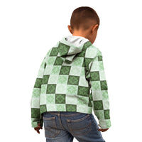 Sage Green Manta Ray Hawaiian Quilt Motif Kid Hoodie LT05 - Polynesian Pride