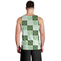Sage Green Manta Ray Hawaiian Quilt Motif Men Tank Top LT05 - Polynesian Pride