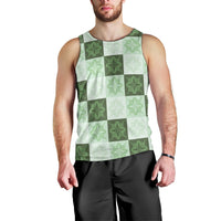 Sage Green Manta Ray Hawaiian Quilt Motif Men Tank Top LT05 - Polynesian Pride