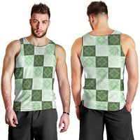 Sage Green Manta Ray Hawaiian Quilt Motif Men Tank Top LT05 - Polynesian Pride