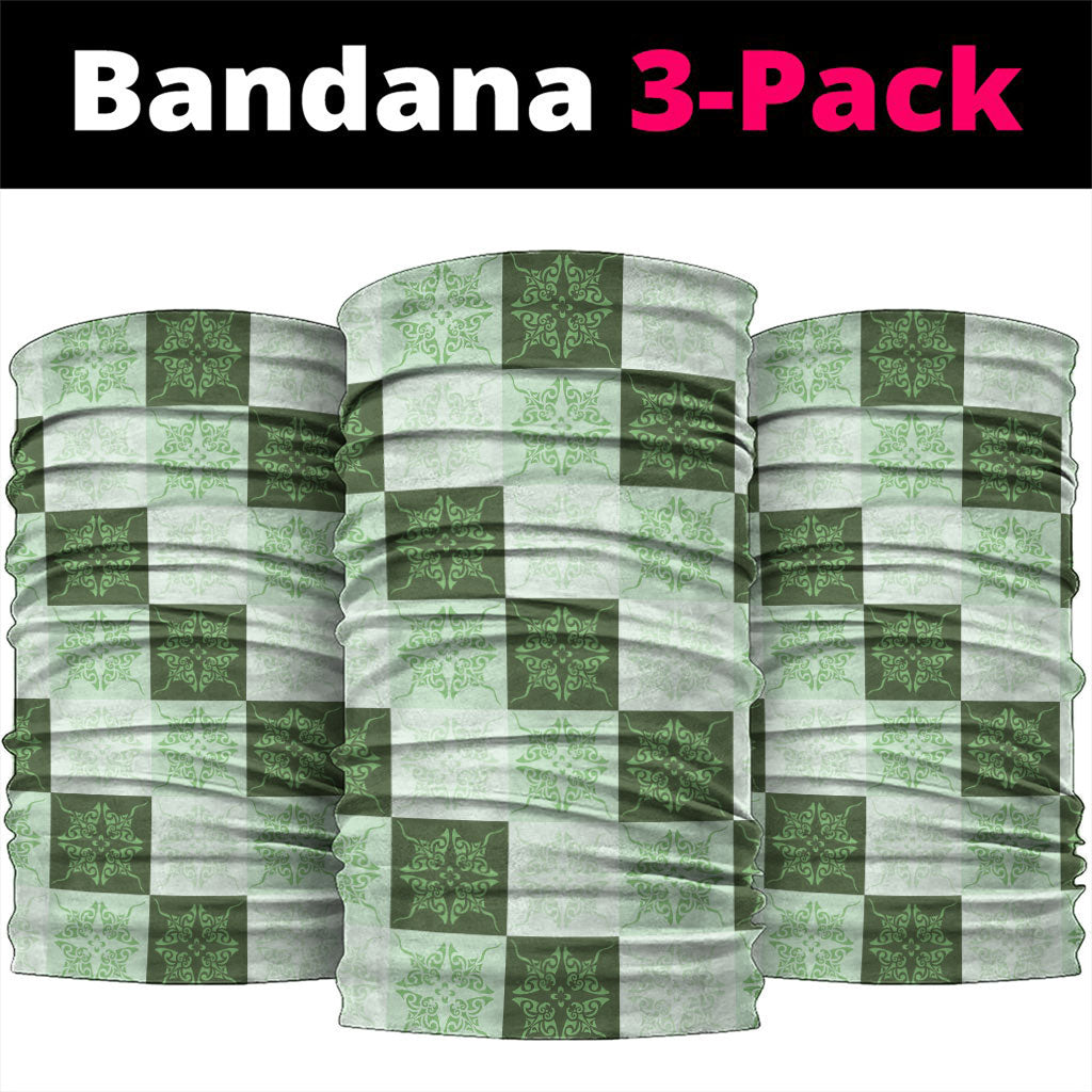 Sage Green Manta Ray Hawaiian Quilt Motif Neck Gaiter LT05 package One Size: 25*50cm Green - Polynesian Pride