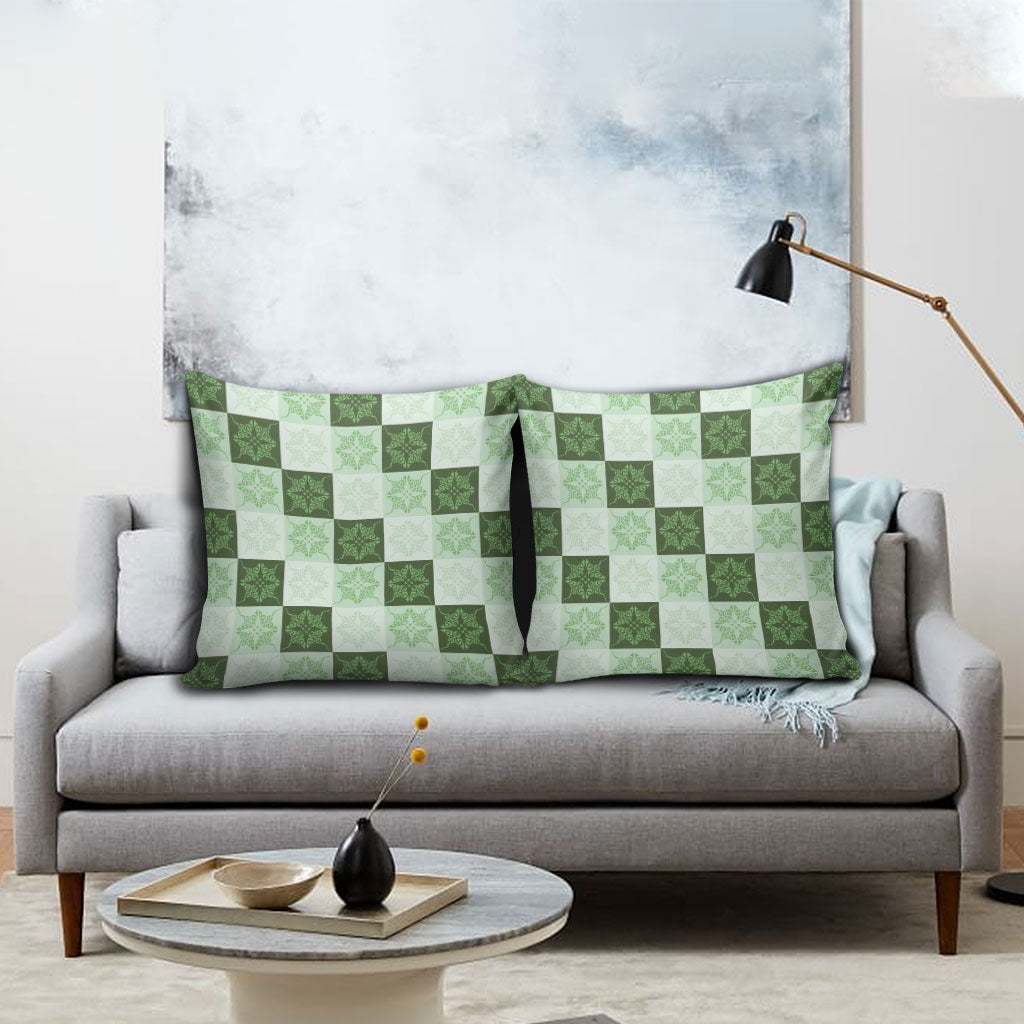 Sage Green Manta Ray Hawaiian Quilt Motif Pillow Cover LT05 - Polynesian Pride