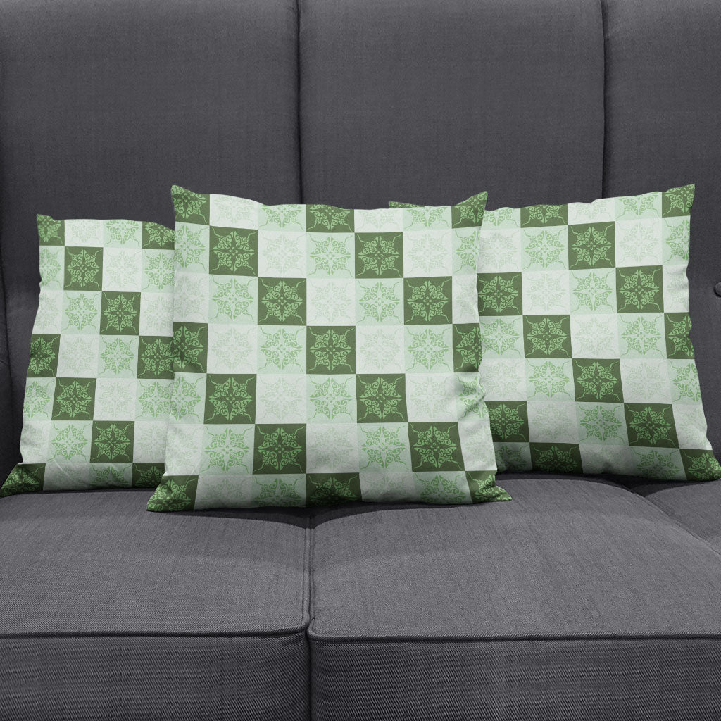 Sage Green Manta Ray Hawaiian Quilt Motif Pillow Cover LT05 - Polynesian Pride