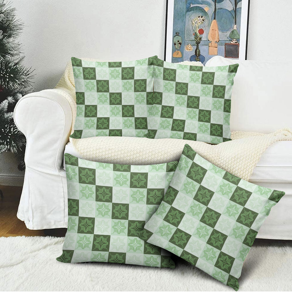 Sage Green Manta Ray Hawaiian Quilt Motif Pillow Cover LT05 - Polynesian Pride