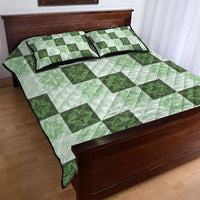 Sage Green Manta Ray Hawaiian Quilt Motif Quilt Bed Set LT05 - Polynesian Pride