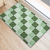 Sage Green Manta Ray Hawaiian Quilt Motif Rubber Doormat LT05 - Polynesian Pride