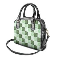 Sage Green Manta Ray Hawaiian Quilt Motif Shoulder Handbag LT05 - Polynesian Pride