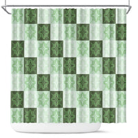 Sage Green Manta Ray Hawaiian Quilt Motif Shower Curtain LT05 Green - Polynesian Pride