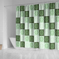 Sage Green Manta Ray Hawaiian Quilt Motif Shower Curtain LT05 - Polynesian Pride