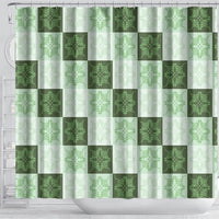 Sage Green Manta Ray Hawaiian Quilt Motif Shower Curtain LT05 - Polynesian Pride