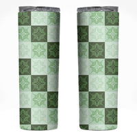 Sage Green Manta Ray Hawaiian Quilt Motif Skinny Tumbler LT05 Green - Polynesian Pride