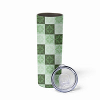 Sage Green Manta Ray Hawaiian Quilt Motif Skinny Tumbler LT05 - Polynesian Pride