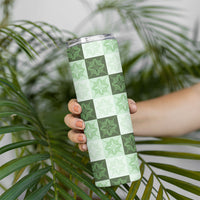 Sage Green Manta Ray Hawaiian Quilt Motif Skinny Tumbler LT05 - Polynesian Pride