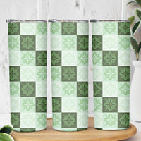 Sage Green Manta Ray Hawaiian Quilt Motif Skinny Tumbler LT05 - Polynesian Pride