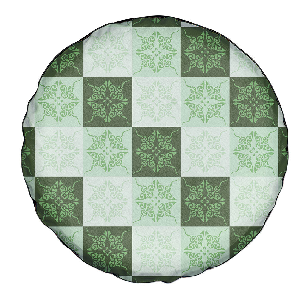 Sage Green Manta Ray Hawaiian Quilt Motif Spare Tire Cover LT05 - Polynesian Pride