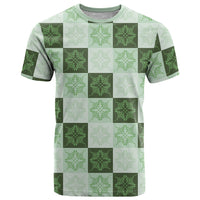 Sage Green Manta Ray Hawaiian Quilt Motif T Shirt LT05 Green - Polynesian Pride
