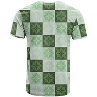 Sage Green Manta Ray Hawaiian Quilt Motif T Shirt LT05 - Polynesian Pride