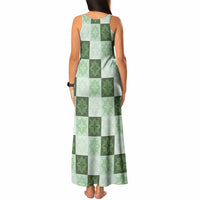 Sage Green Manta Ray Hawaiian Quilt Motif Tank Maxi Dress LT05 - Polynesian Pride