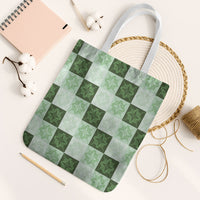 Sage Green Manta Ray Hawaiian Quilt Motif Tote Bag LT05 White Strap One Size Green - Polynesian Pride