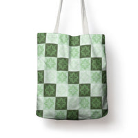 Sage Green Manta Ray Hawaiian Quilt Motif Tote Bag LT05 - Polynesian Pride