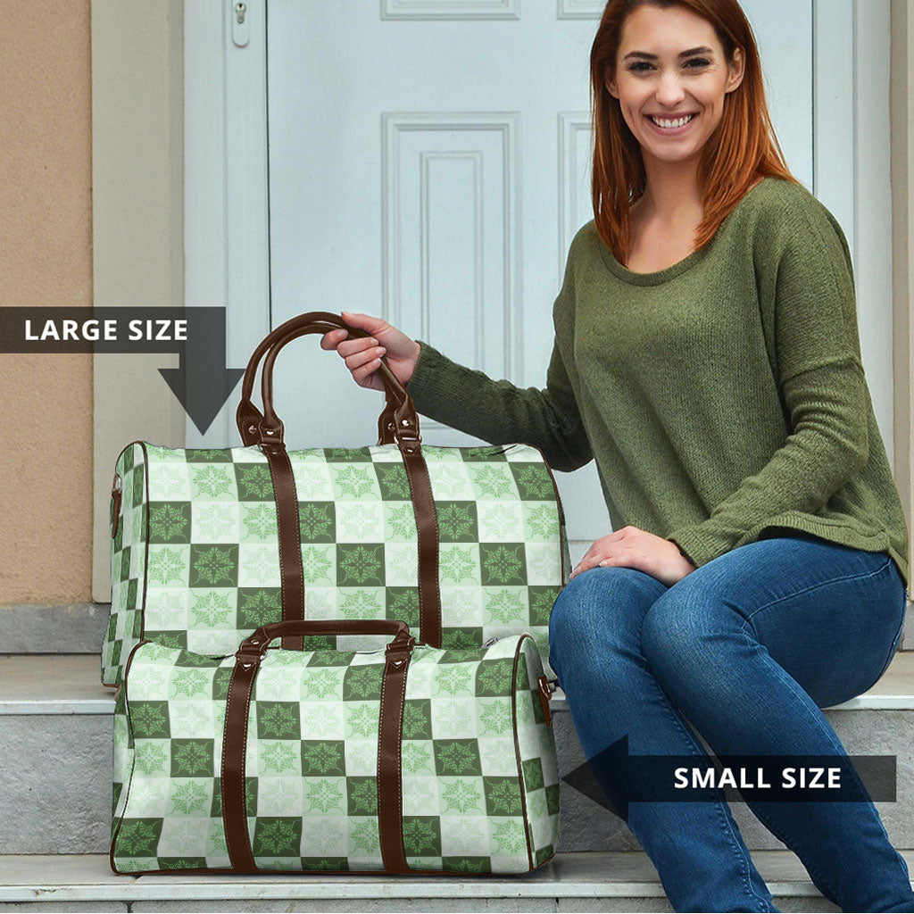 Sage Green Manta Ray Hawaiian Quilt Motif Travel Bag LT05 - Polynesian Pride