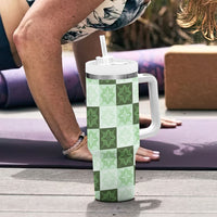 Sage Green Manta Ray Hawaiian Quilt Motif Tumbler With Handle LT05 - Polynesian Pride
