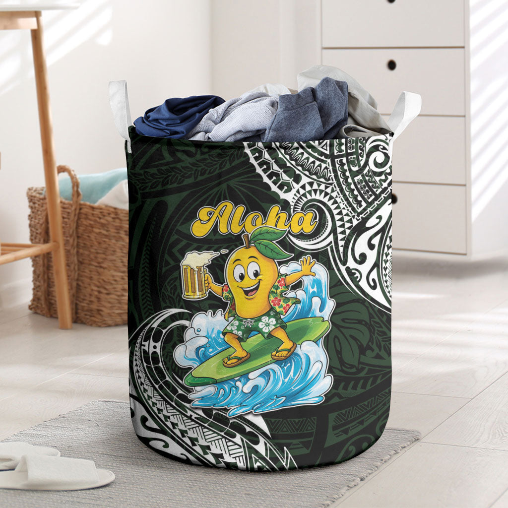 Aloha Hawaii Mango Surfing Laundry Basket Polynesian Style LT05 Black - Polynesian Pride