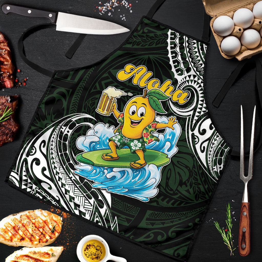 Aloha Hawaii Mango Surfing Apron Polynesian Style LT05 Black - Polynesian Pride