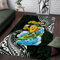 Aloha Hawaii Mango Surfing Area Rug Polynesian Style LT05 Black - Polynesian Pride