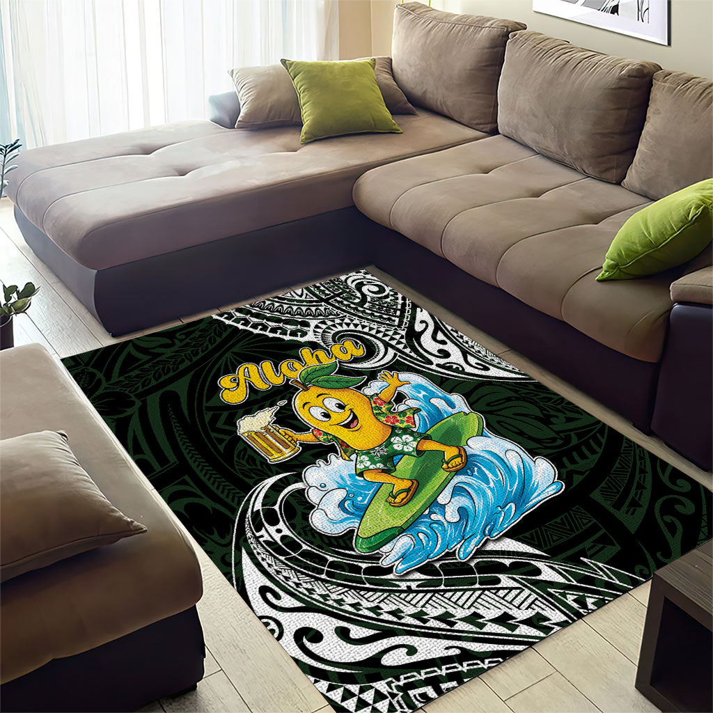 Aloha Hawaii Mango Surfing Area Rug Polynesian Style LT05 - Polynesian Pride