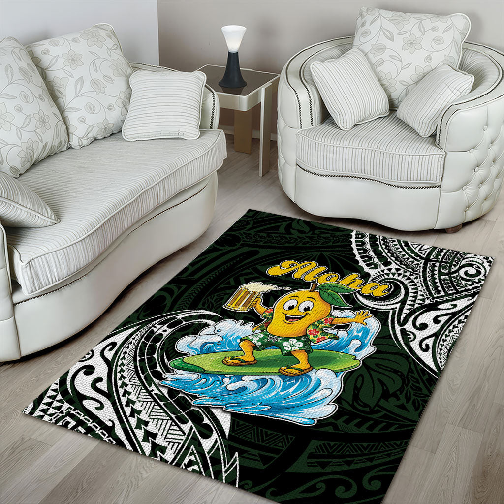 Aloha Hawaii Mango Surfing Area Rug Polynesian Style LT05 - Polynesian Pride