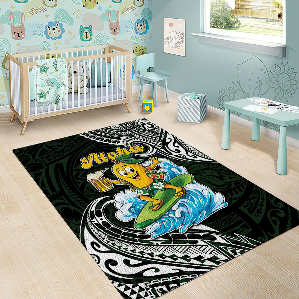 Aloha Hawaii Mango Surfing Area Rug Polynesian Style LT05 - Polynesian Pride