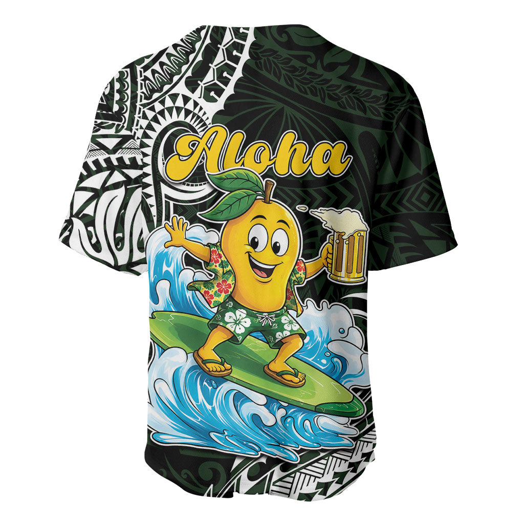 Aloha Hawaii Mango Surfing Baseball Jersey Polynesian Style LT05 - Polynesian Pride