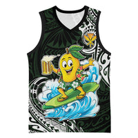 Aloha Hawaii Mango Surfing Basketball Jersey Polynesian Style LT05 Unisex Black - Polynesian Pride