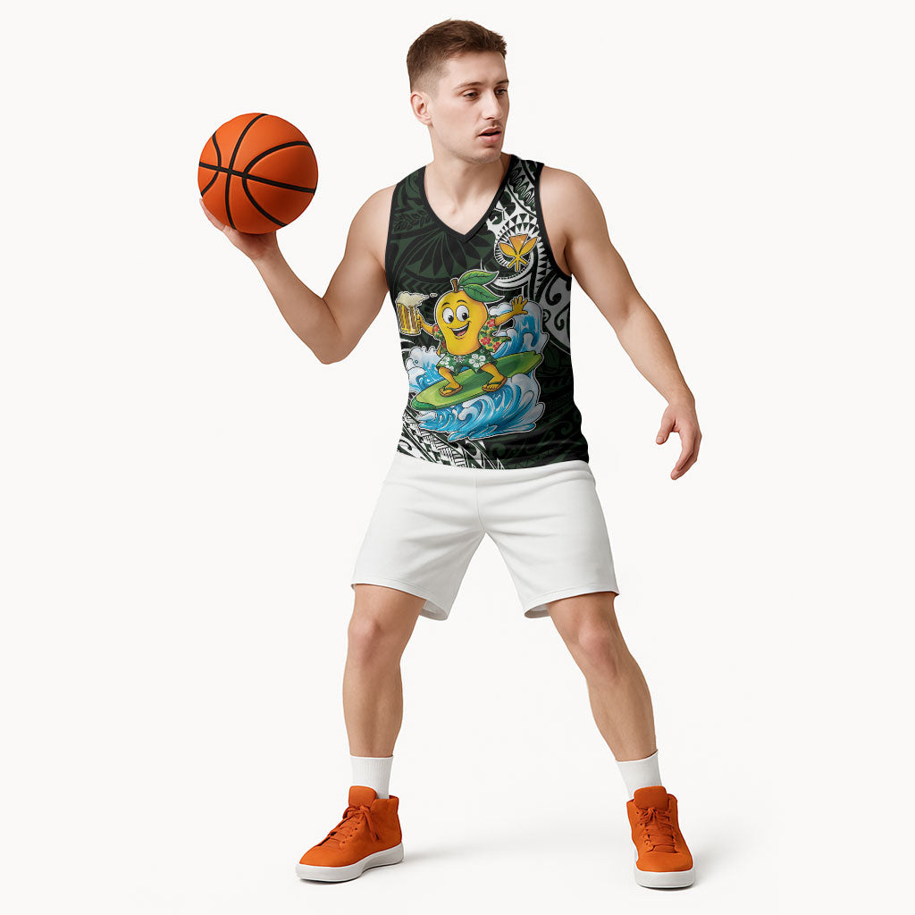 Aloha Hawaii Mango Surfing Basketball Jersey Polynesian Style LT05 - Polynesian Pride