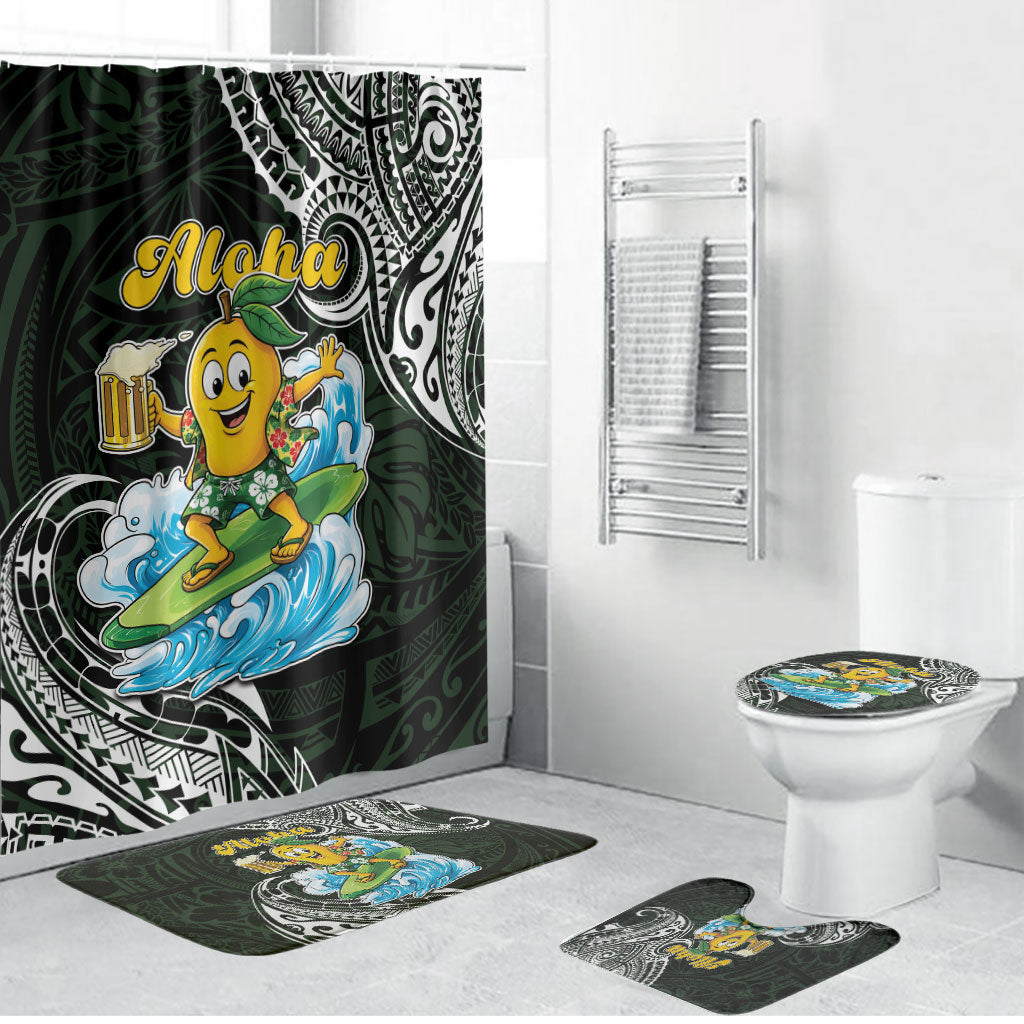 Aloha Hawaii Mango Surfing Bathroom Set Polynesian Style LT05 Bathroom Set (4 pcs) Black - Polynesian Pride