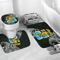Aloha Hawaii Mango Surfing Bathroom Set Polynesian Style LT05 Mat Set Only (3 pcs) One Size Black - Polynesian Pride