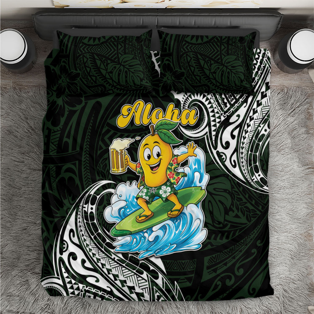 Aloha Hawaii Mango Surfing Bedding Set Polynesian Style LT05 Black - Polynesian Pride