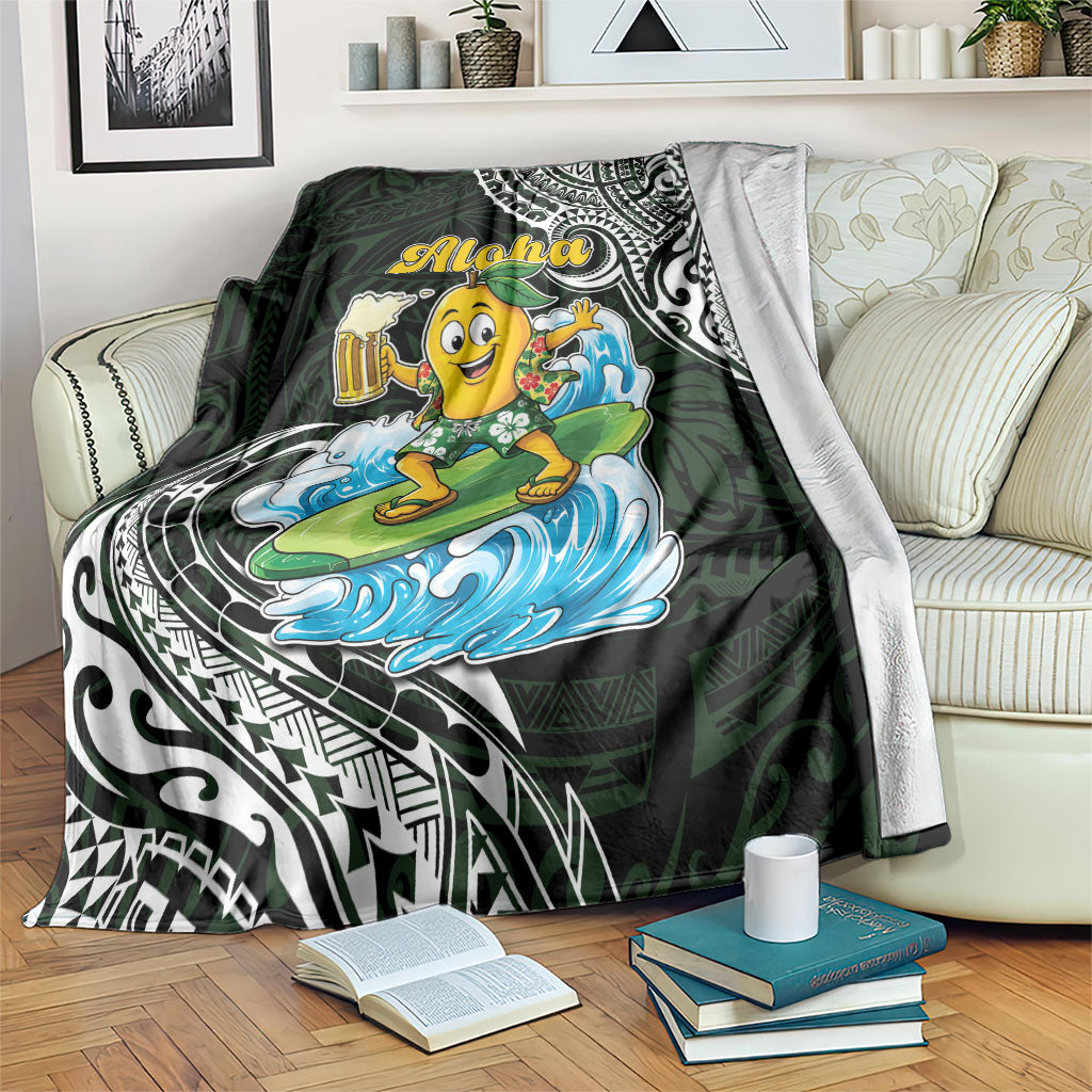 Aloha Hawaii Mango Surfing Blanket Polynesian Style LT05 Black - Polynesian Pride