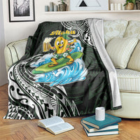 Aloha Hawaii Mango Surfing Blanket Polynesian Style LT05 Black - Polynesian Pride