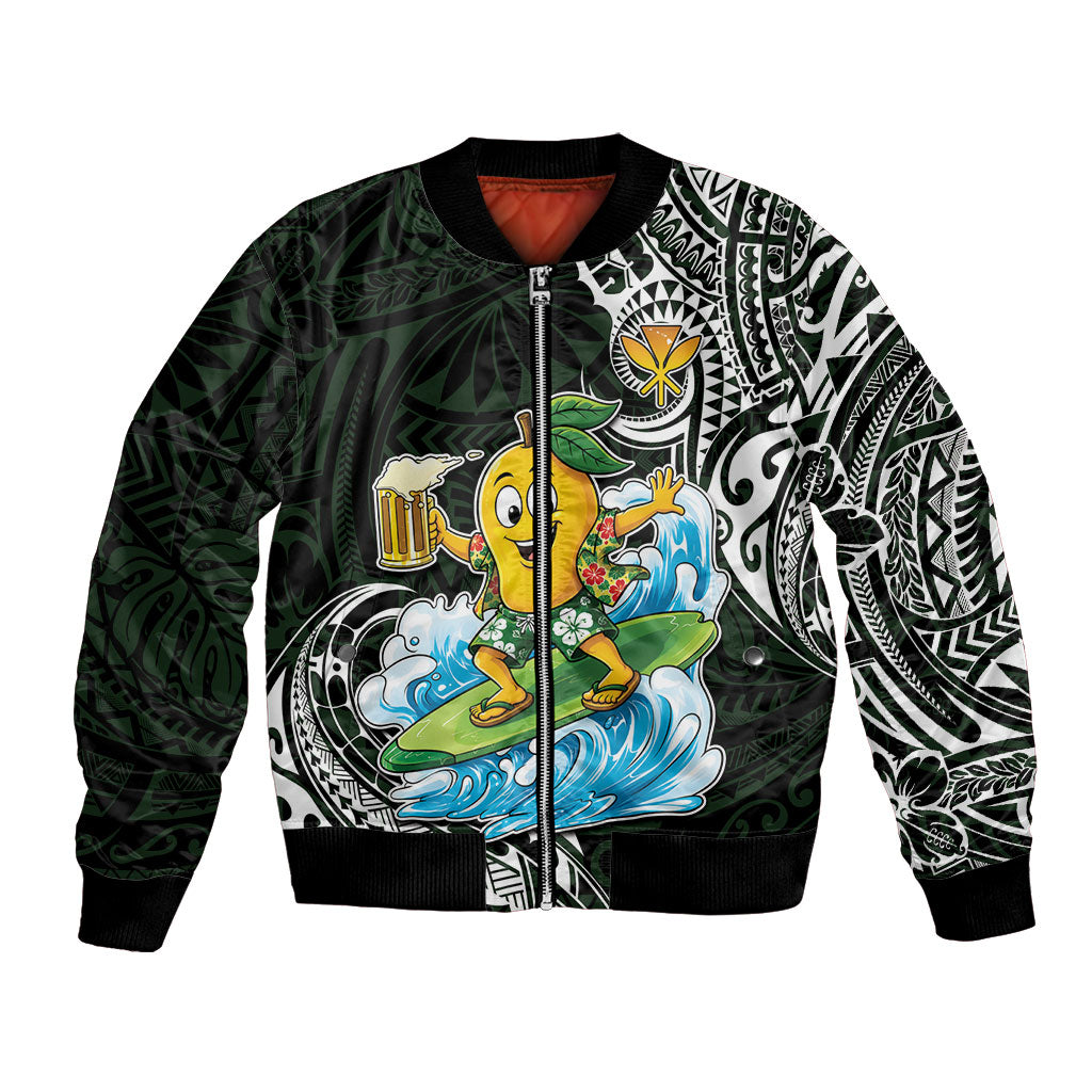 Aloha Hawaii Mango Surfing Bomber Jacket Polynesian Style LT05 Unisex Black - Polynesian Pride