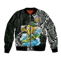Aloha Hawaii Mango Surfing Bomber Jacket Polynesian Style LT05 Unisex Black - Polynesian Pride