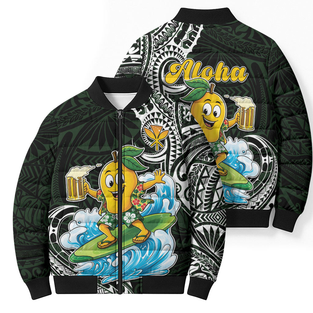 Aloha Hawaii Mango Surfing Bomber Puffer Jacket Polynesian Style LT05 - Polynesian Pride