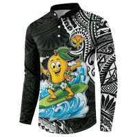 Aloha Hawaii Mango Surfing Button Sweatshirt Polynesian Style LT05 - Polynesian Pride
