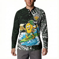 Aloha Hawaii Mango Surfing Button Sweatshirt Polynesian Style LT05 - Polynesian Pride