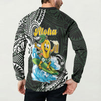 Aloha Hawaii Mango Surfing Button Sweatshirt Polynesian Style LT05 - Polynesian Pride