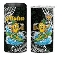 Aloha Hawaii Mango Surfing 4 in 1 Can Cooler Tumbler Polynesian Style LT05 One Size: 16 oz Black - Polynesian Pride