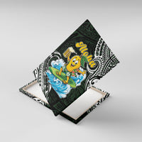 Aloha Hawaii Mango Surfing Canvas Wall Art Polynesian Style LT05 With Frame Black - Polynesian Pride