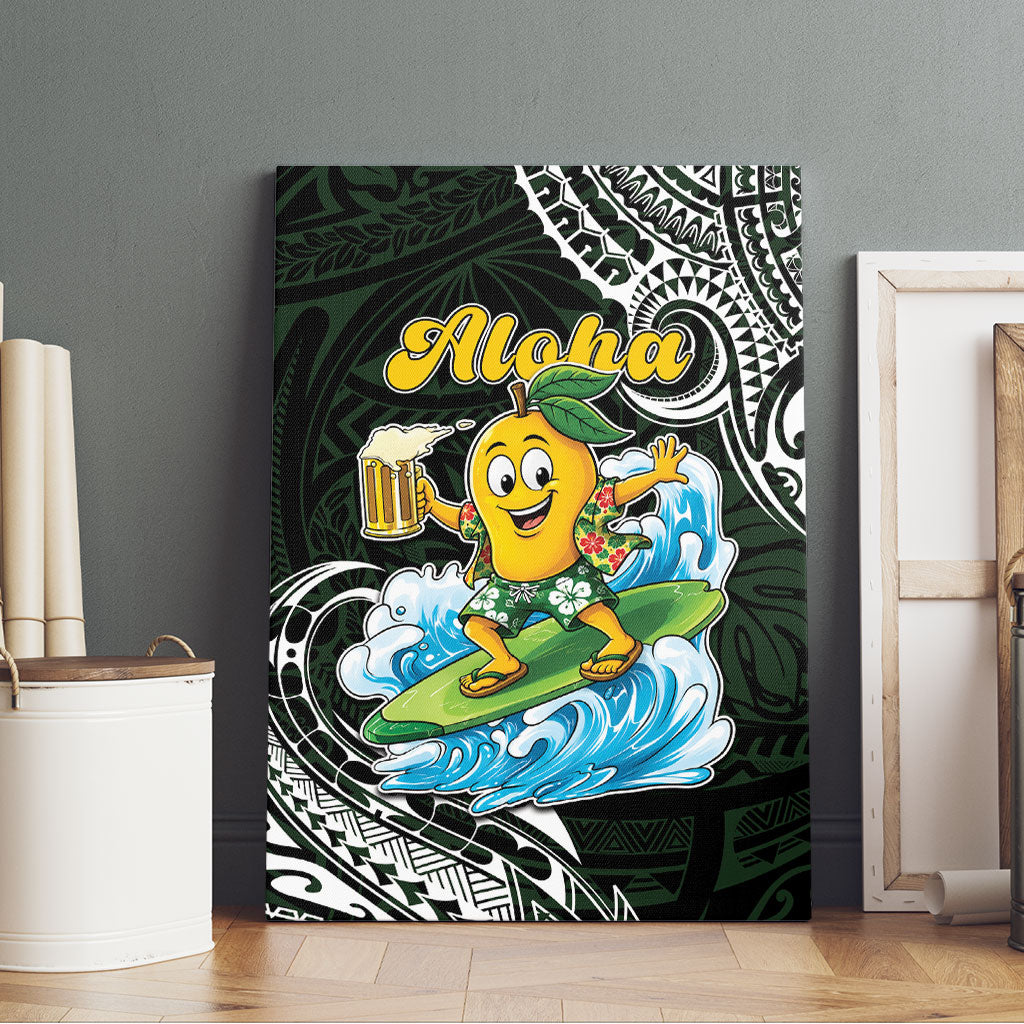 Aloha Hawaii Mango Surfing Canvas Wall Art Polynesian Style LT05 - Polynesian Pride